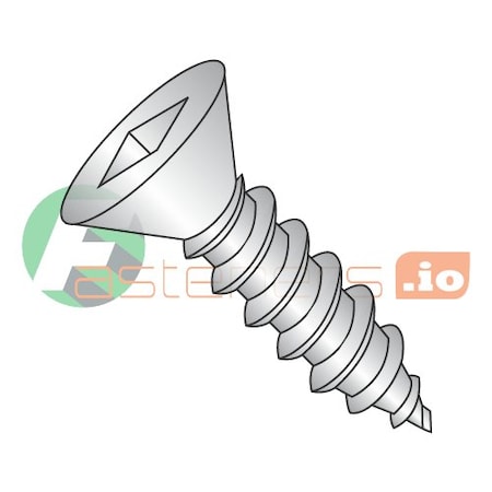 Newport Fasteners Self-Drilling Screw, #6 x 3/4 in, Plain 18-8 Stainless Steel Flat Head Square Drive, 5000 PK 463387